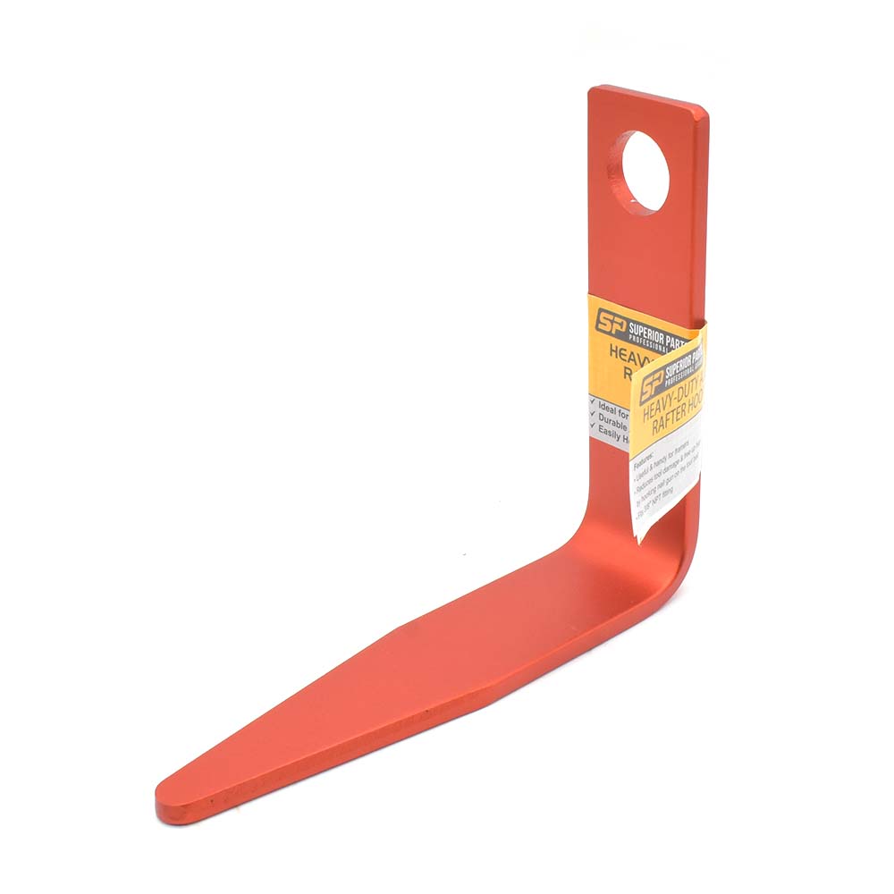 3/8" Single Hole "L" Shaped Rafter Hook (Aluminum) for Nail Guns - Red