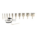 Large Drill Bit Kit. Includes 10 Electroplated Bits. 6mm, 8mm, 10mm, 12mm,18mm, 25mm, 32mm, 35mm, 40mm, 50mm and Clamp Drill Bit Guide
