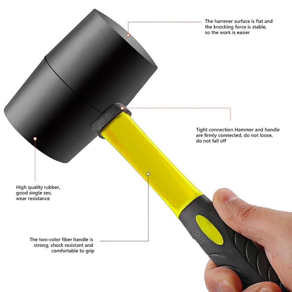 24oz Rubber Mallet With Fiberglass Handle (HM0024)