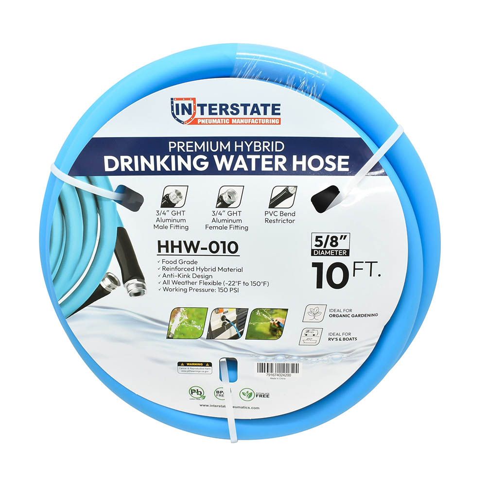 5/8" x 10ft Drinking Water Safe Hybrid Polymer Garden Hose