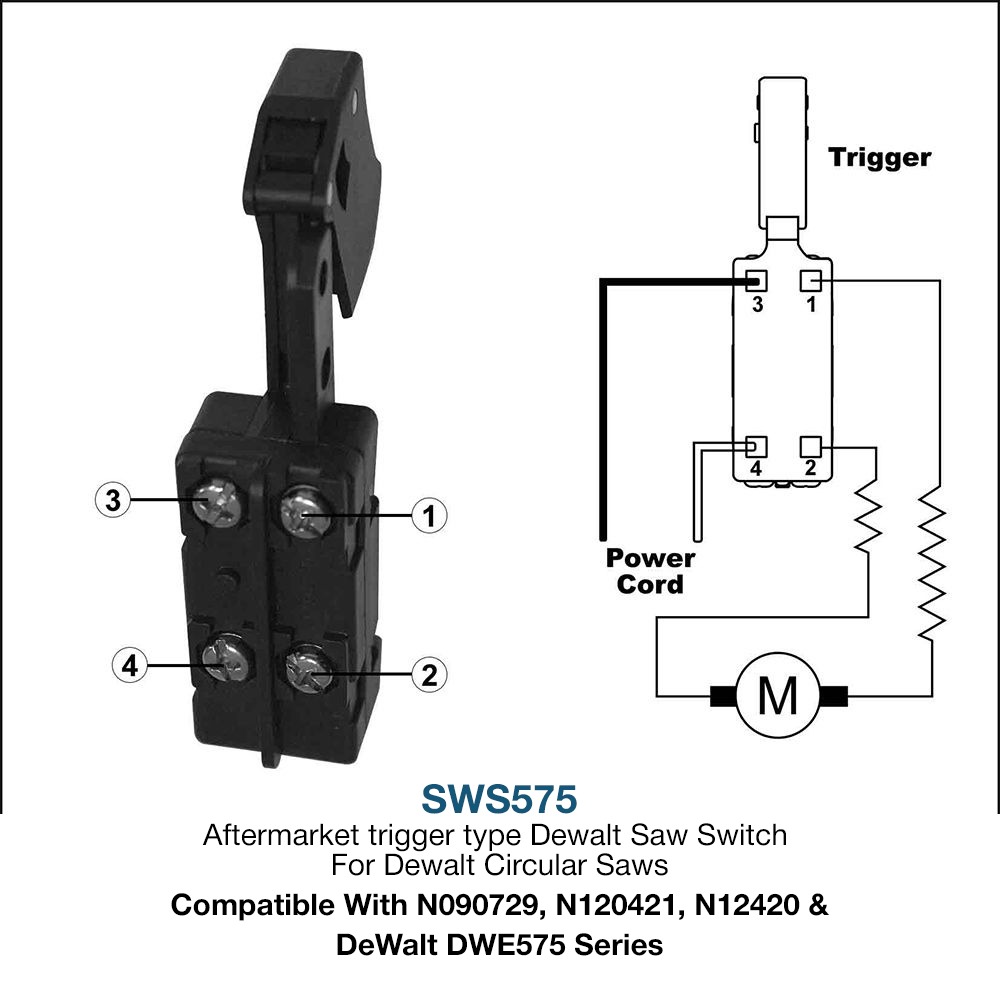 Switch (Marquardt style) After market Skil Saw 15A - OE #1619X04521 - W04