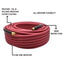 1/4" 50 ft Red Rhino Rubber Hose WP 300 PSI (1/4" NPT)