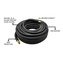 3/8" 25 ft Black Rhino Rubber Hose WP 300 PSI (1/4" NPT)