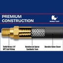 3/8" 600 ft - Black Rubber Hose - IP Brand