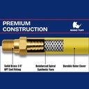 3/8" 25 ft Yellow Rhino Rubber Hose WP 300 PSI (1/4" NPT)