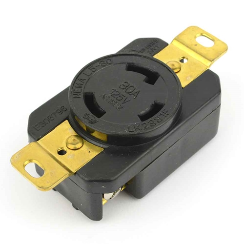 30A 125V NEMA L5-30R Black - W02