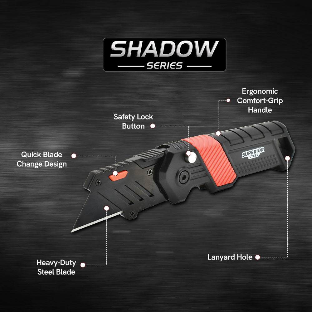 Heavy-Duty Folding Utility Knife with Belt Clip 