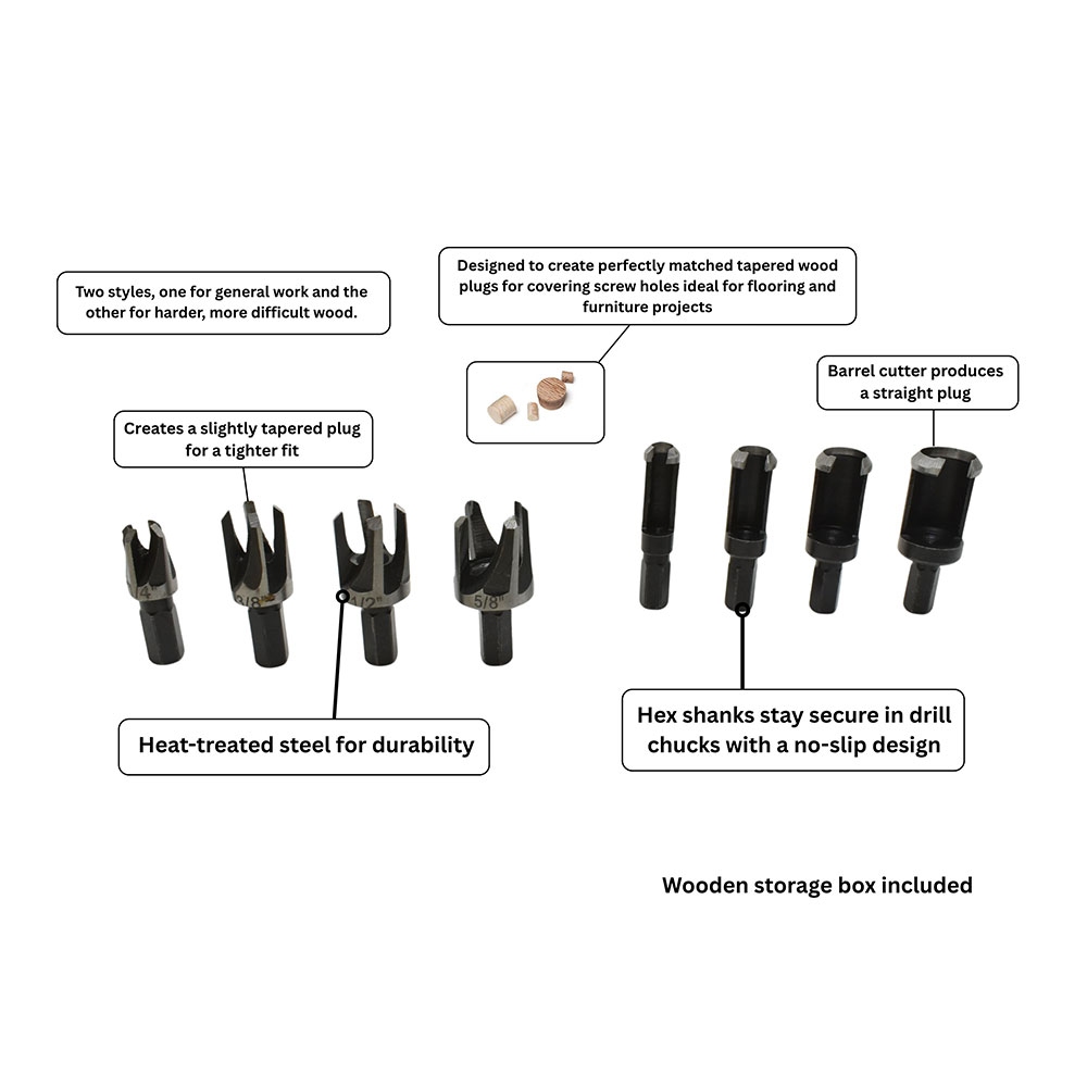 8pc Plug Cutter Set,HEX Sh.(I)