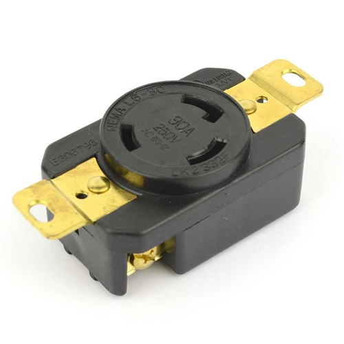 30A 250V NEMA L6-30R Black - W02