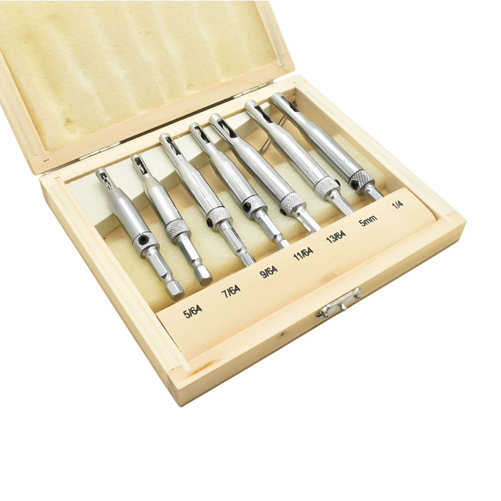 7pc HSS Flash Bits Set, Wood Box