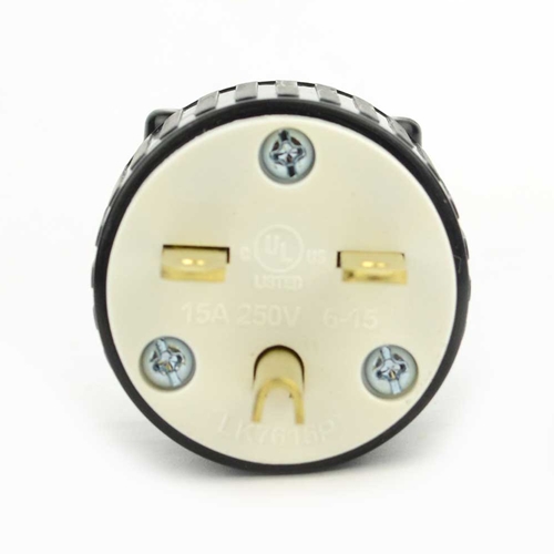 15A-250V 3-Blade NEMA 6-15P Straight Electrical Plug - W02