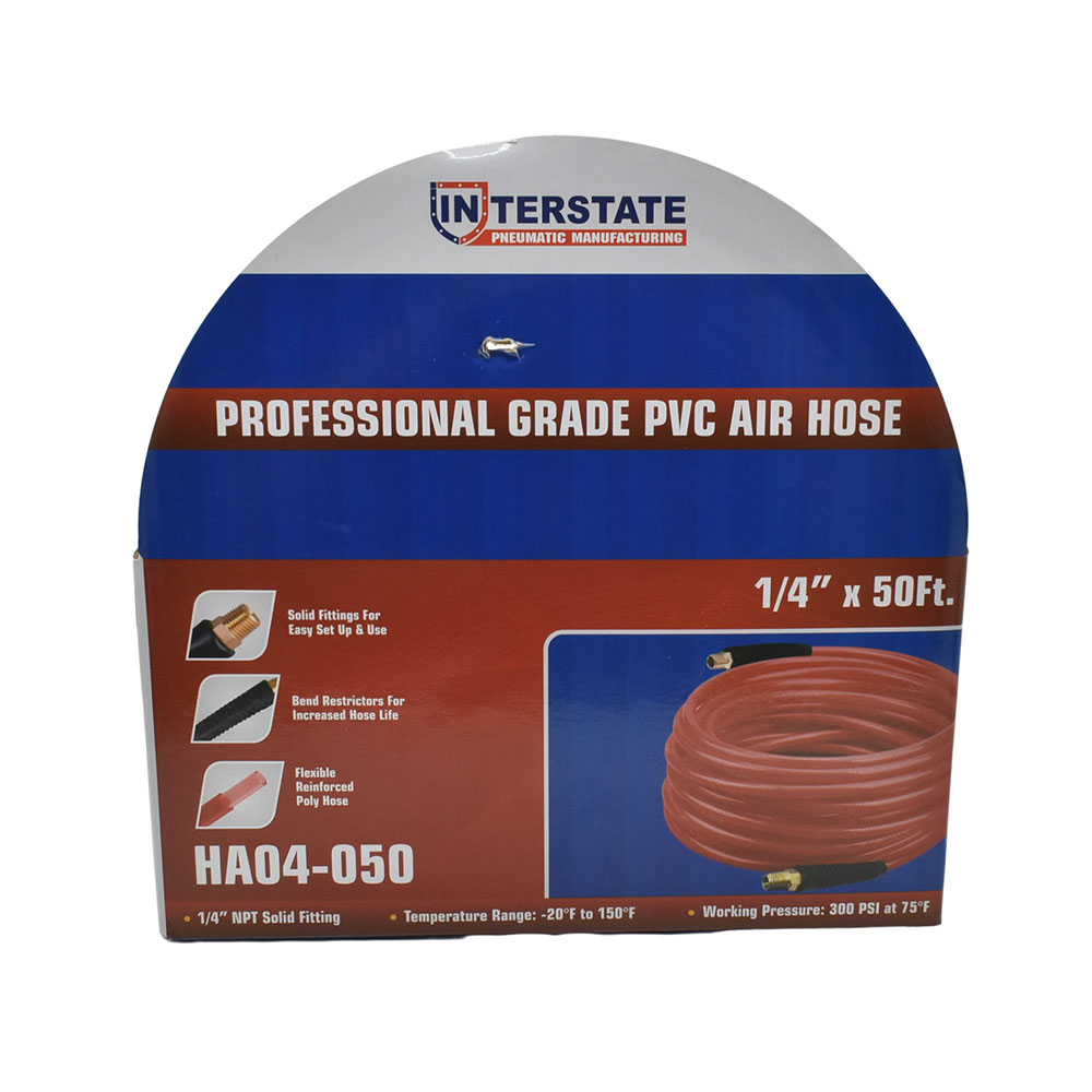 1/4" 50 ft Translucent-Red PVC Hose (1/4" NPT) 