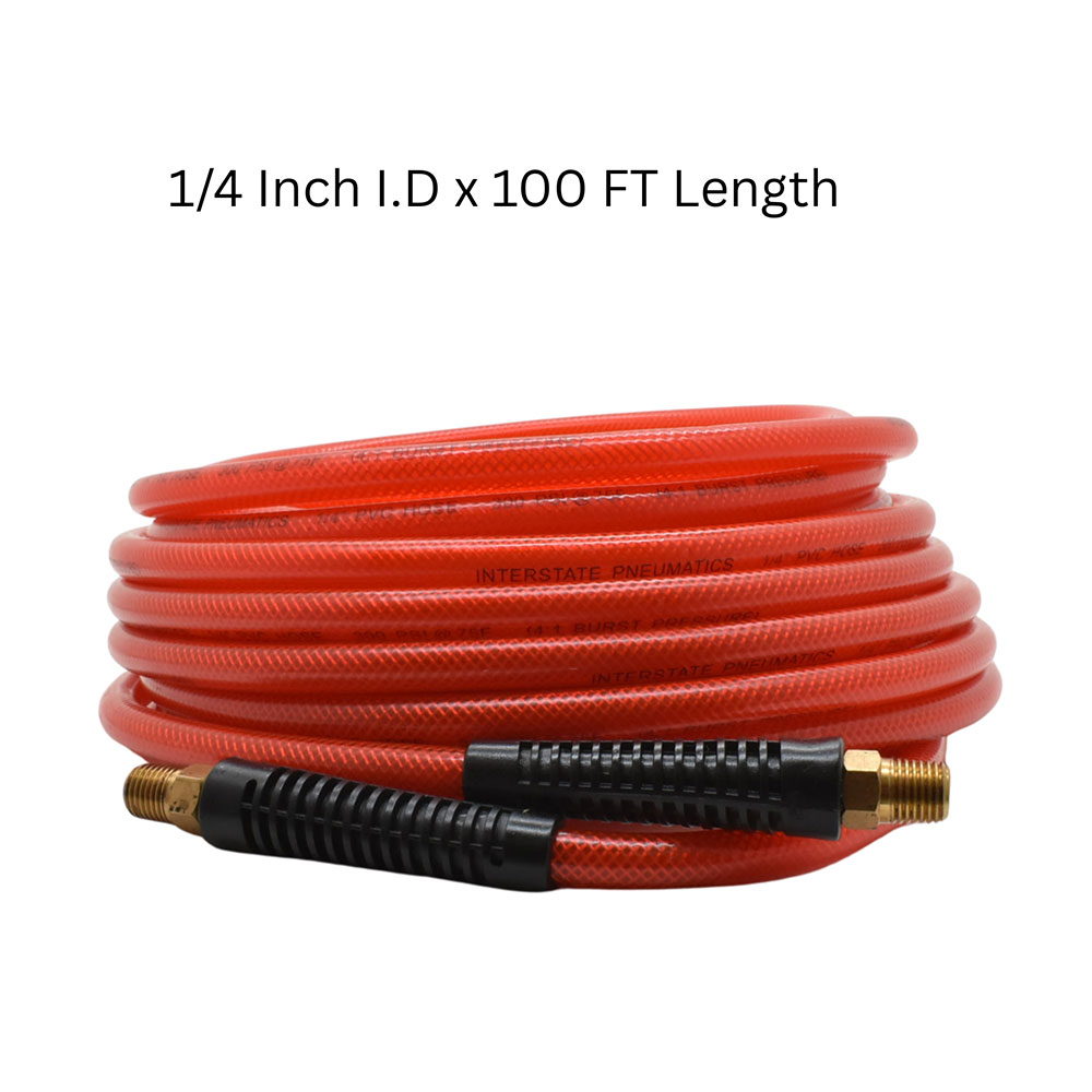 1/4" 100 ft Translucent-Red PVC Hose (1/4" NPT) 