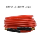 1/4" 100 ft Translucent-Red PVC Hose (1/4" NPT) 