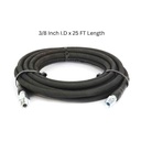 S.Braid Black Rubber Hose,1/4"x25 ft, 3/8" MNPT Fixed & Swivel, W/T Sleeve,4000 psi 