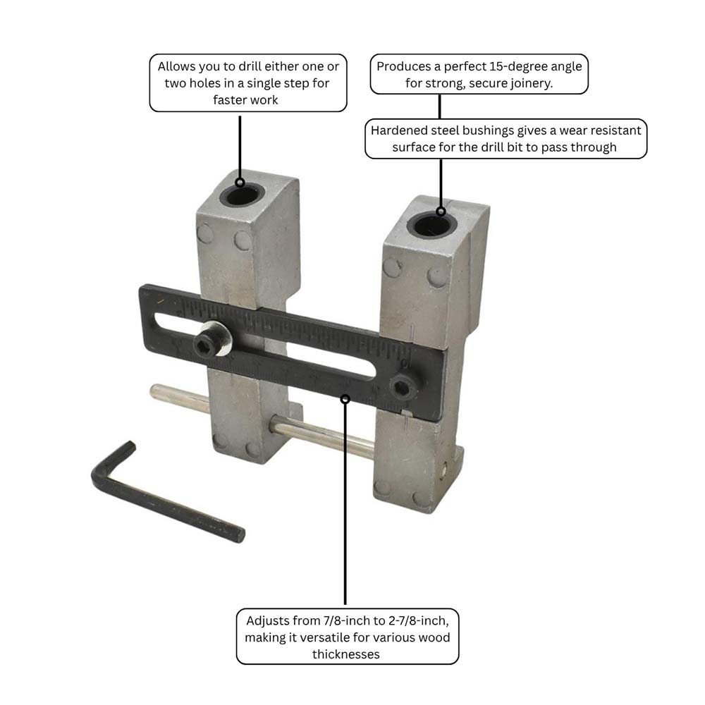 Adj. Double Pocket Hole Guide