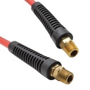 1/4" 50 ft long w/1/4" NPT Solid Fittings, Recoil Red PU Hose - W02