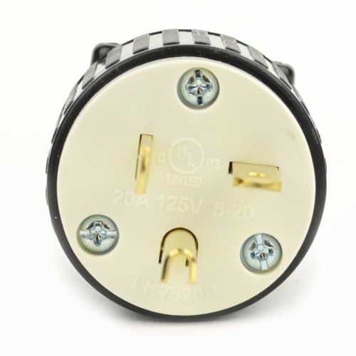 20A-125V 3-Blade NEMA 5-20P Straight Electrical Plug - W02