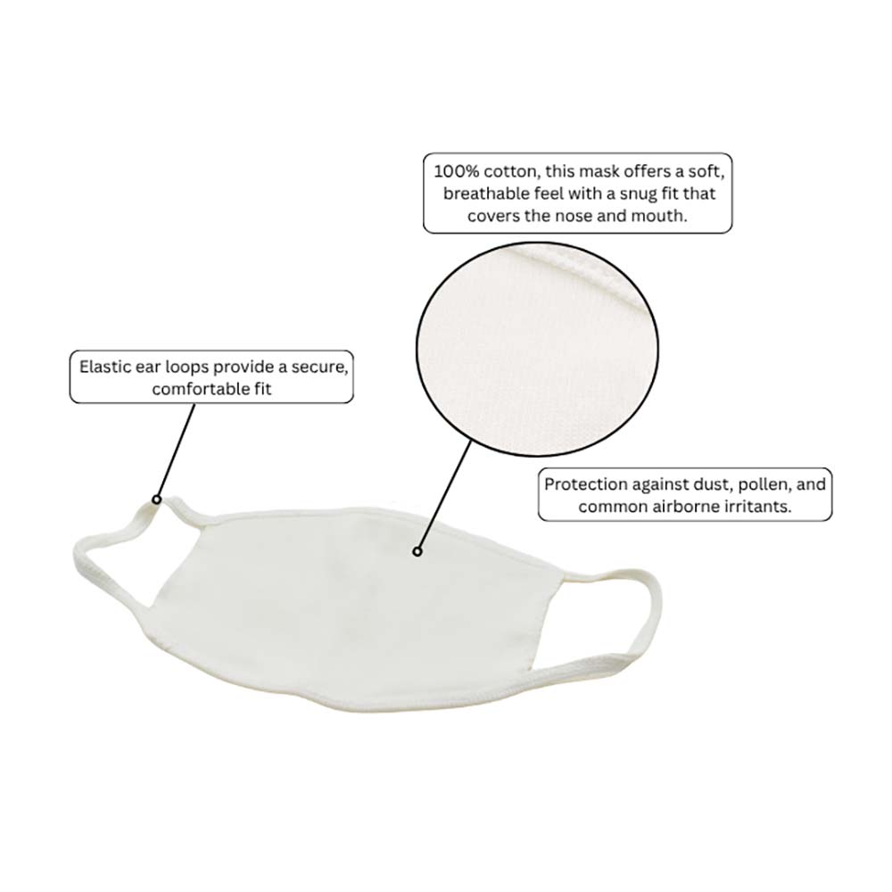 ASSORTED REUSABLE FACE MASKS (WHITE)  3/PACK