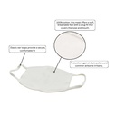 ASSORTED REUSABLE FACE MASKS (WHITE)  3/PACK