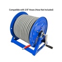 Manual Hose Reel Blue Powder Coated Steel - For 200ft X 3/8" Hose (Hose Not Included)