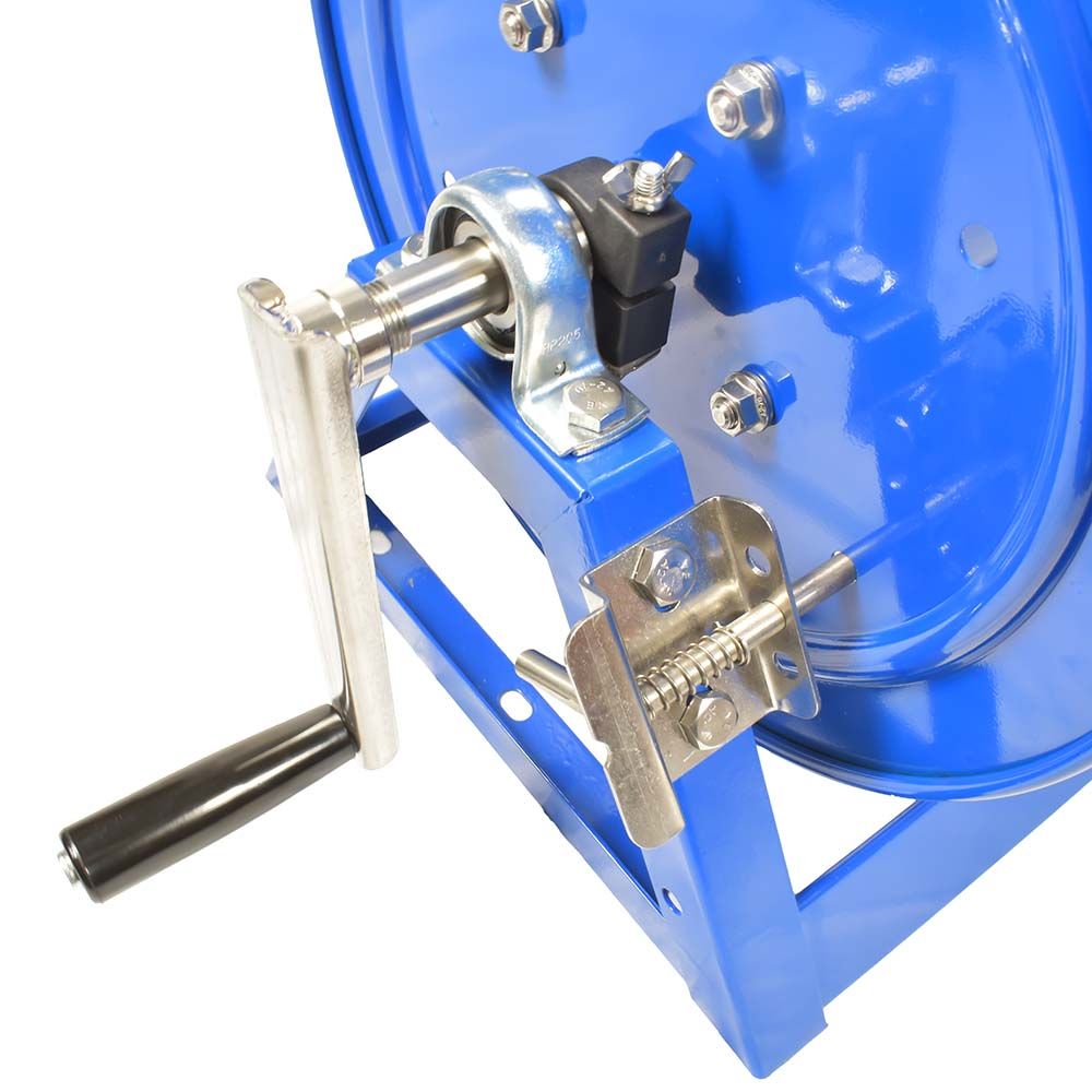 Manual Hose Reel Blue Powder Coated Steel - For 200ft X 3/8" Hose (Hose Not Included)