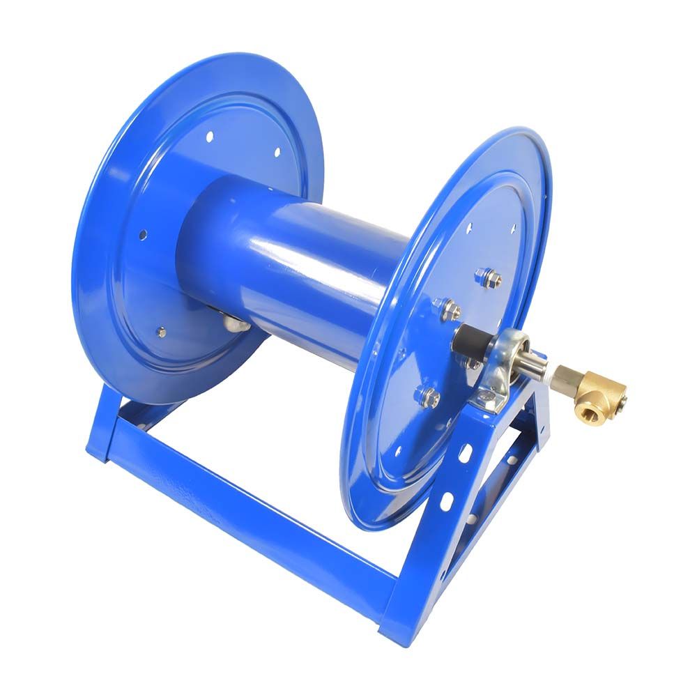 Manual Hose Reel Blue Powder Coated Steel - For 200ft X 3/8" Hose (Hose Not Included)