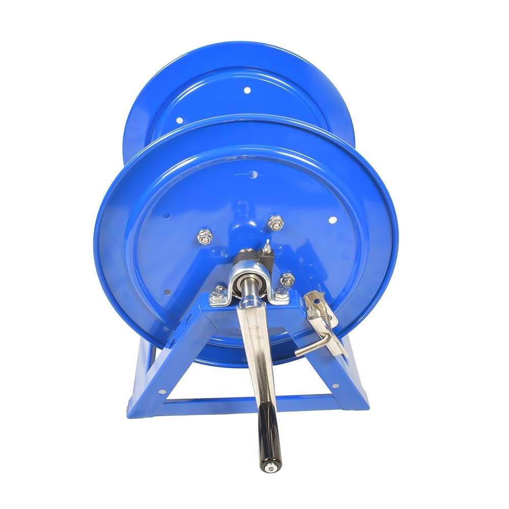 Manual Hose Reel Blue Powder Coated Steel - For 200ft X 3/8" Hose (Hose Not Included)