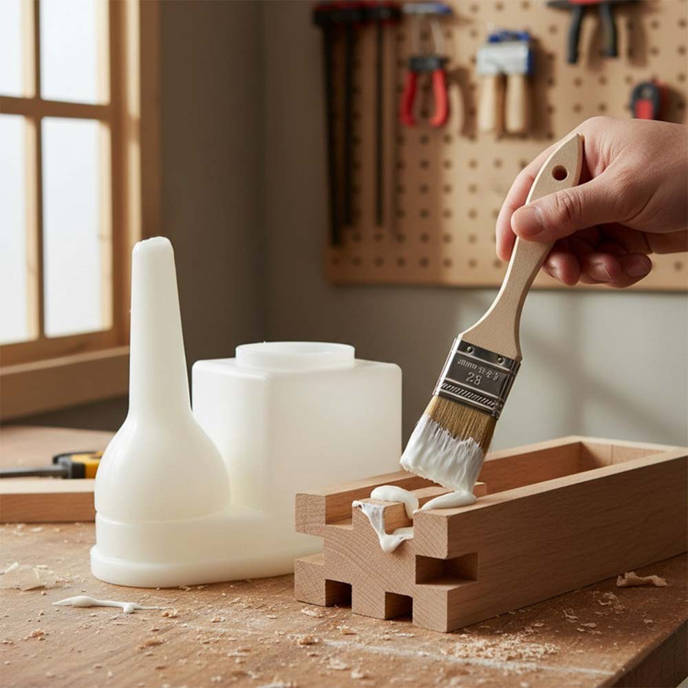 Glue container w/brush
