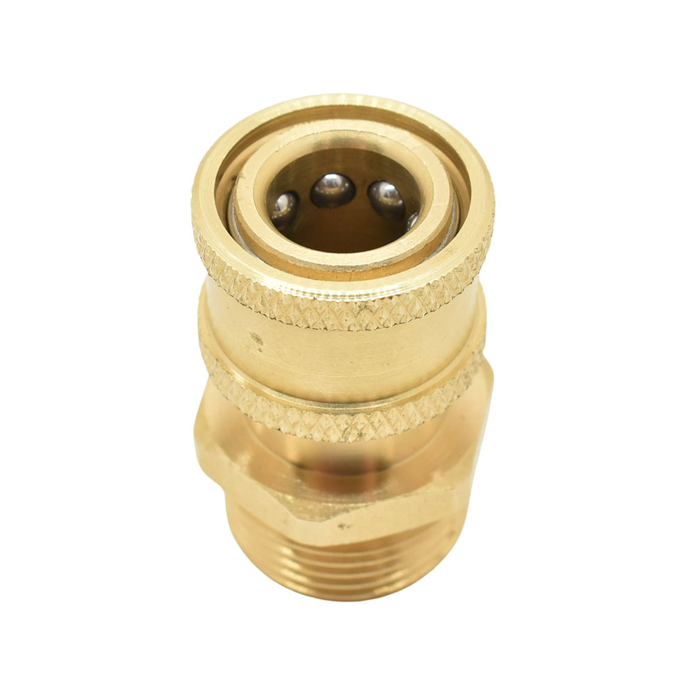 Pressure Washer M22 Male Fitting x 1/4 Inch QC, Brass Coupler 4500 PSI