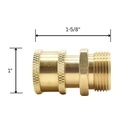 Pressure Washer M22 Male Fitting x 1/4 Inch QC, Brass Coupler 4500 PSI