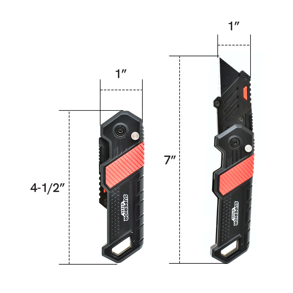 Heavy-Duty Folding Utility Knife with Belt Clip 
