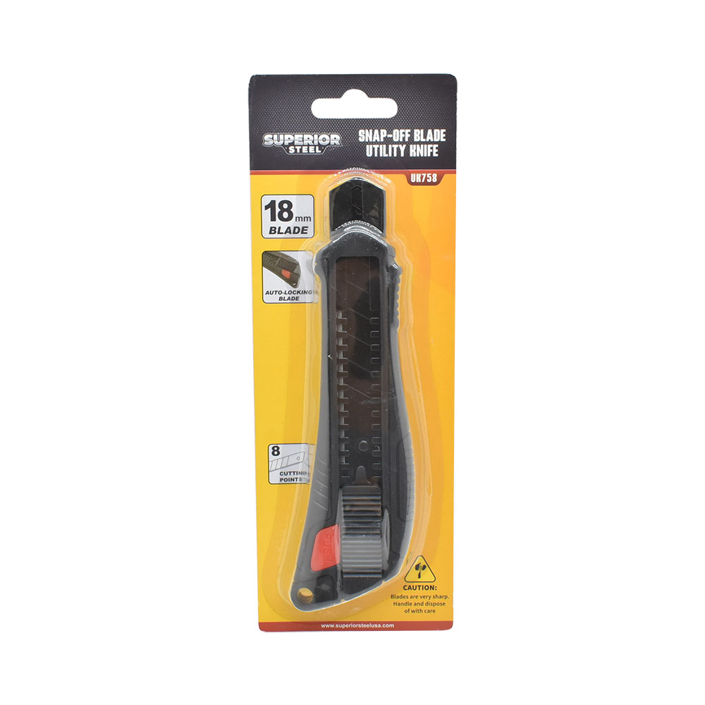 Heavy-Duty 18 mm Snap-Off Blade Utility Knife