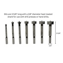 7 pc Forstner Bit Set, HEX Shank