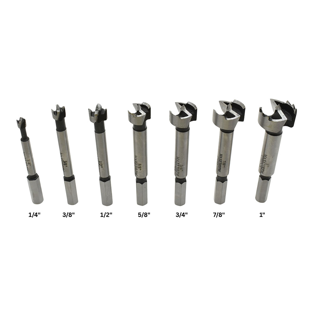 7 pc Forstner Bit Set, HEX Shank