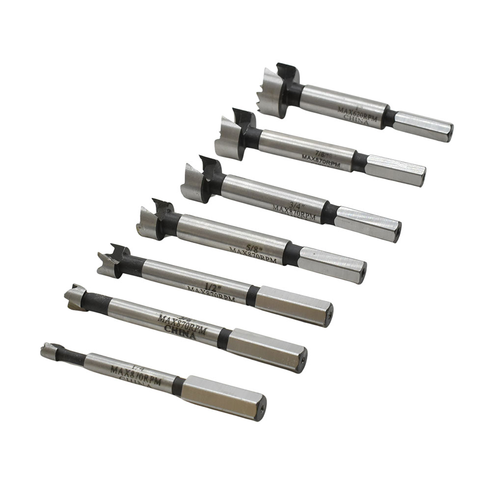 7 pc Forstner Bit Set, HEX Shank