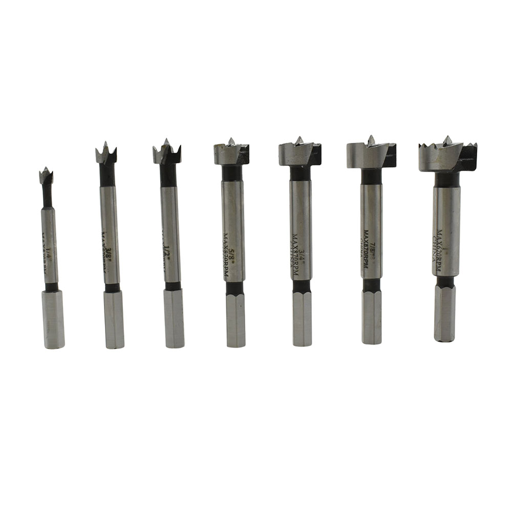 7 pc Forstner Bit Set, HEX Shank