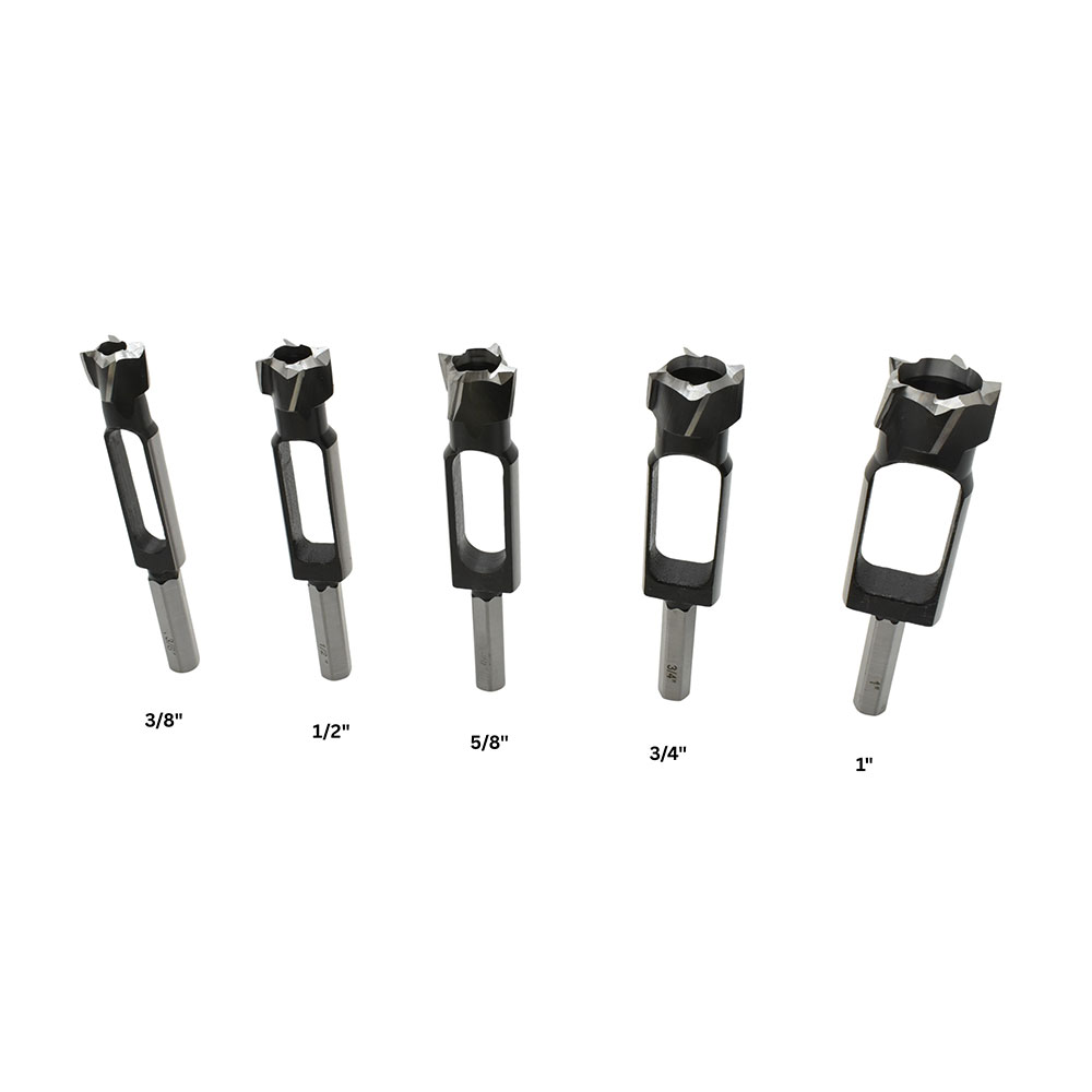 5pc Tenon Cutter Set (3/8",1/2",5/8",3/4",1") ,HEX Shank (I)