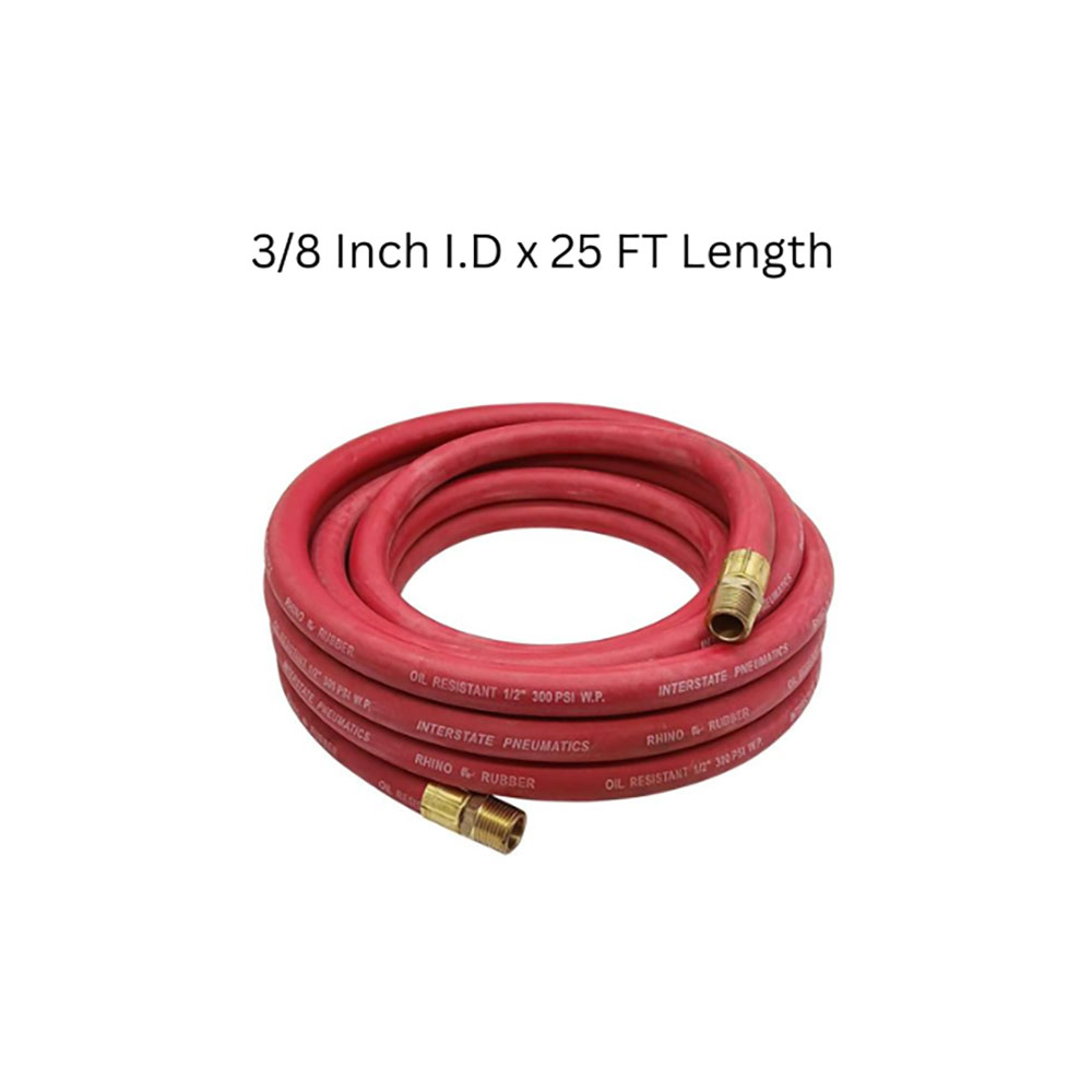 1/2" 25 ft Red Rhino Rubber Hose WP 300 PSI (1/2" NPT)