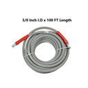 Double Braided Grey Rubber Hose 3/8" x 100ft with 3/8"MNPT Fitting - Working Pressure 6000 PSI