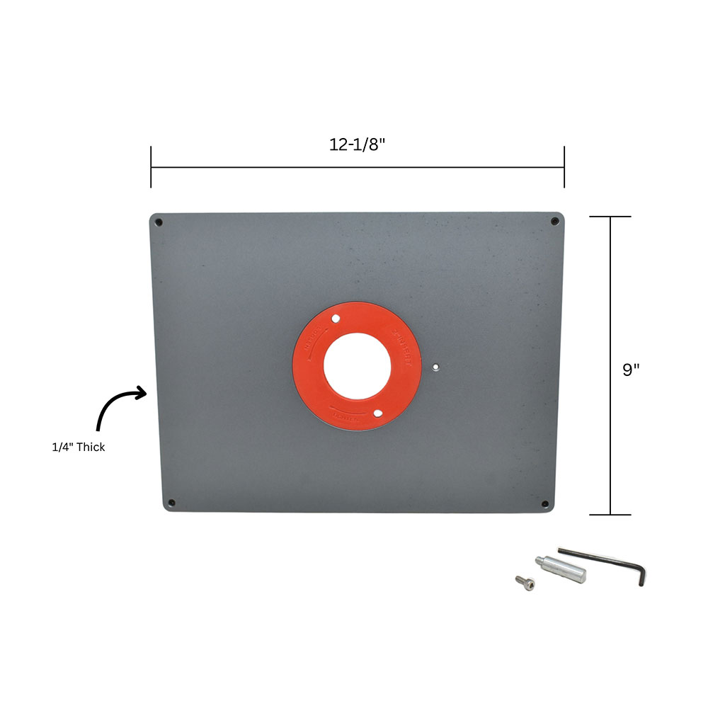 MLCS Premium Aluminum Router Table Insert for MLCS 9-1/32" x 12-3/32" Tables - Plate Only
