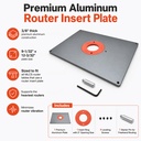 MLCS Premium Aluminum Router Table Insert for MLCS 9-1/32" x 12-3/32" Tables - Plate Only