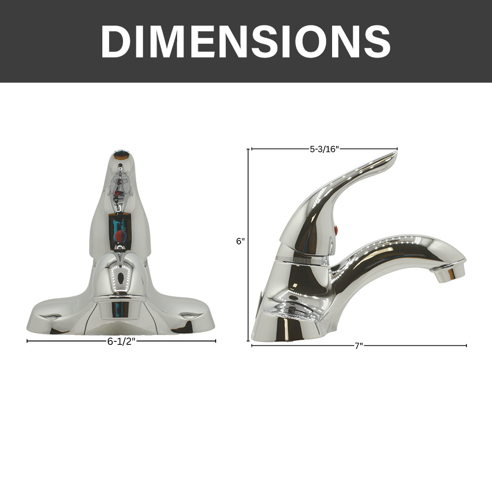 4 in. Centerset Single Handle Bathroom Faucet – Brilliant Chrome