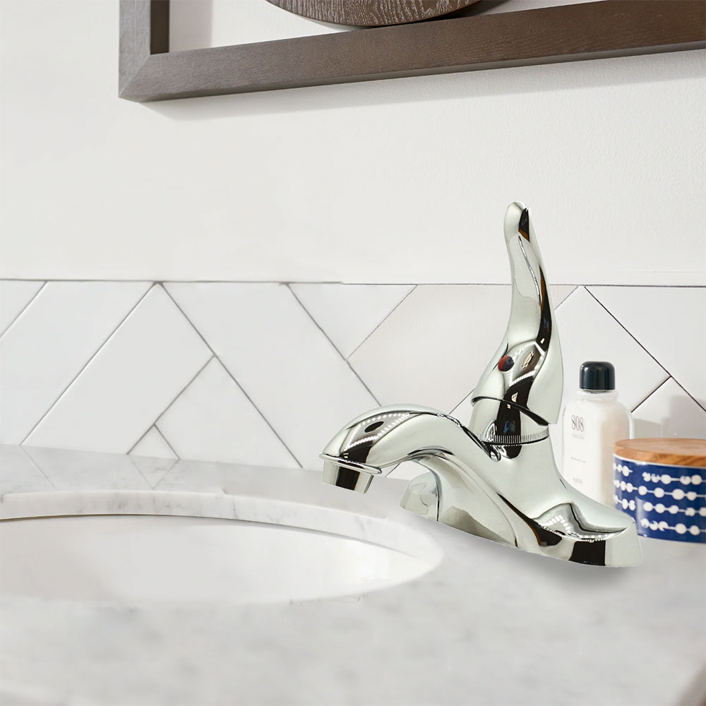 4 in. Centerset Single Handle Bathroom Faucet – Brilliant Chrome