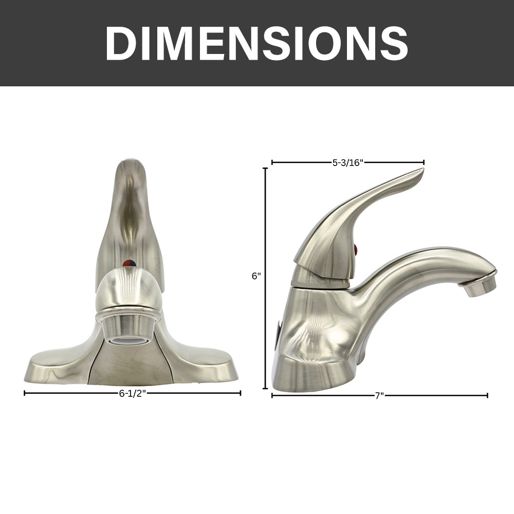 4 in. Centerset Single Handle Bathroom Faucet – Brushed Nickel