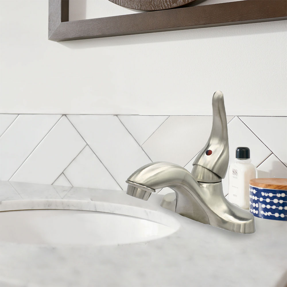 4 in. Centerset Single Handle Bathroom Faucet – Brushed Nickel
