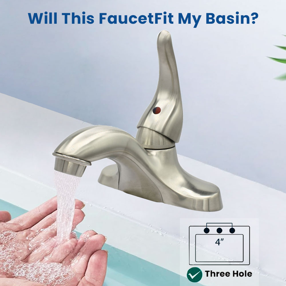 4 in. Centerset Single Handle Bathroom Faucet – Brushed Nickel