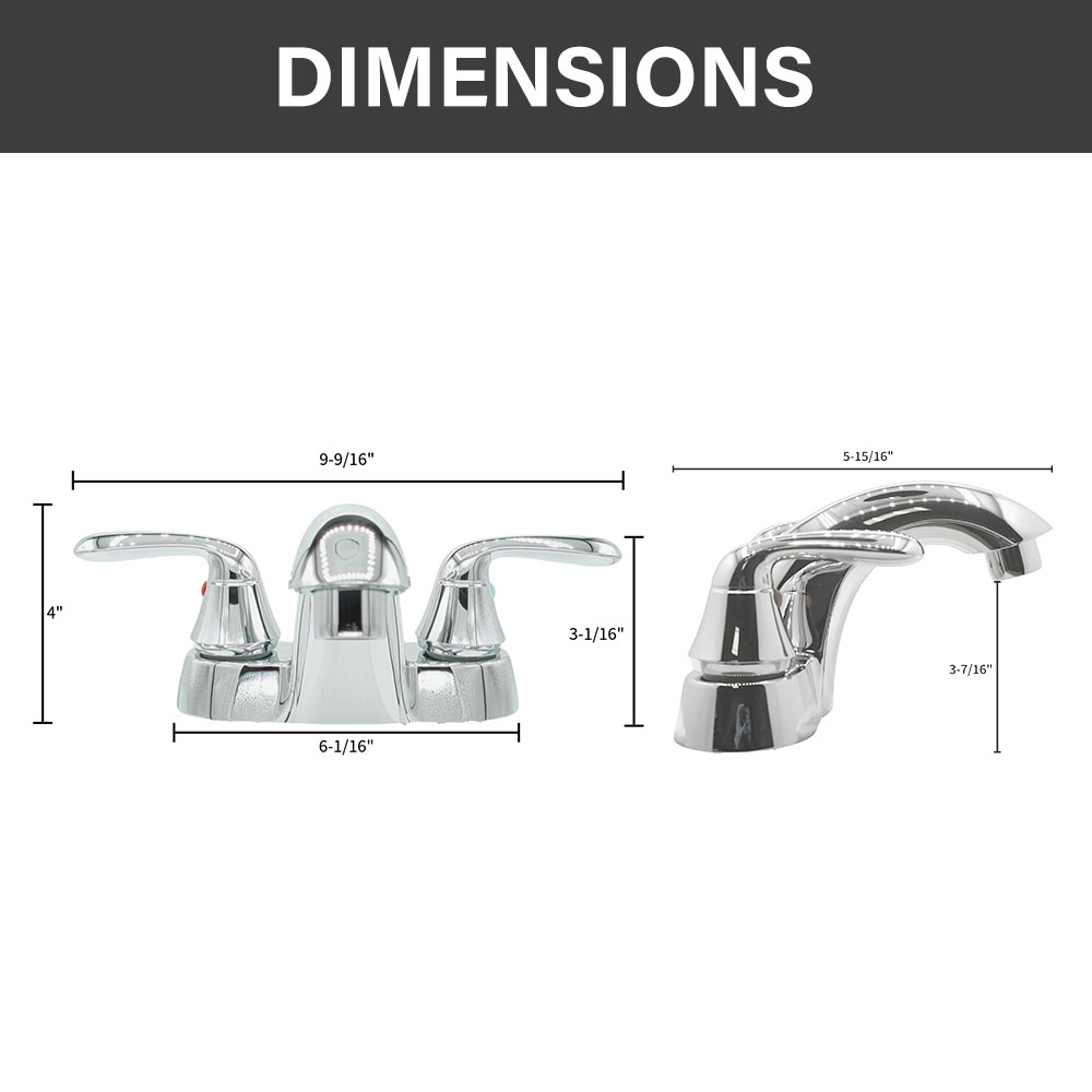 4 in. Centerset 2-Handle Bathroom Faucet – Brilliant Chrome