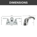 4 in. Centerset 2-Handle Bathroom Faucet – Brilliant Chrome