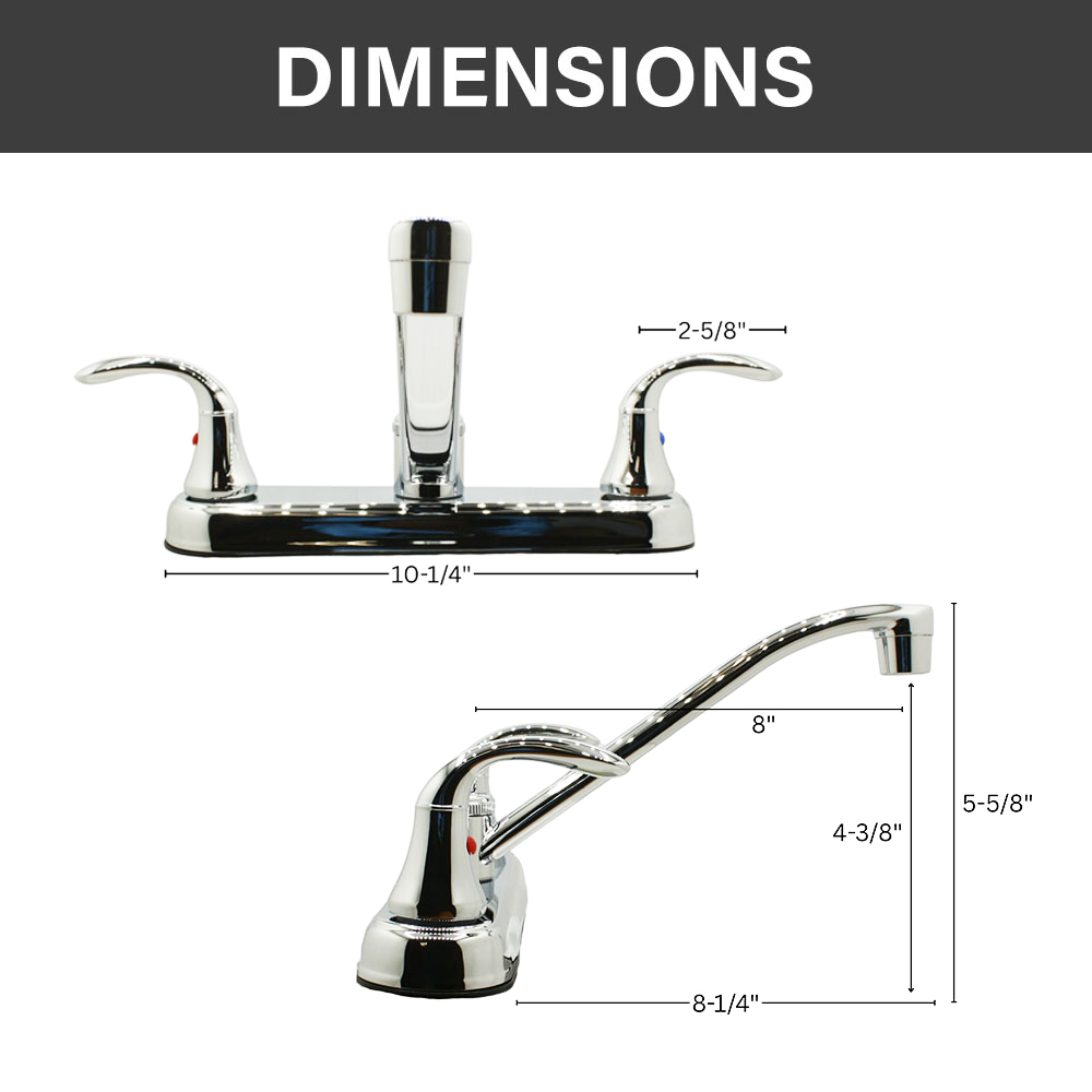 2-Handle Standard Kitchen Faucet - Brilliant Chrome